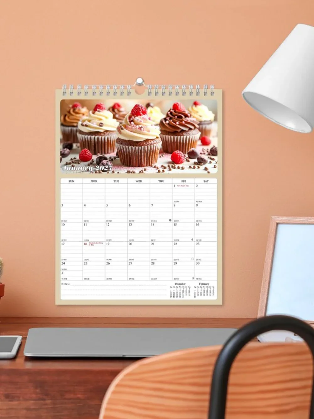 2027 Wall Calendar Spiral-bound Twin - 12 Months Planner 8.5